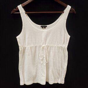 Vintage Theory Womens Y2K Coquette Babydoll Tank Size S White Preppy Dainty